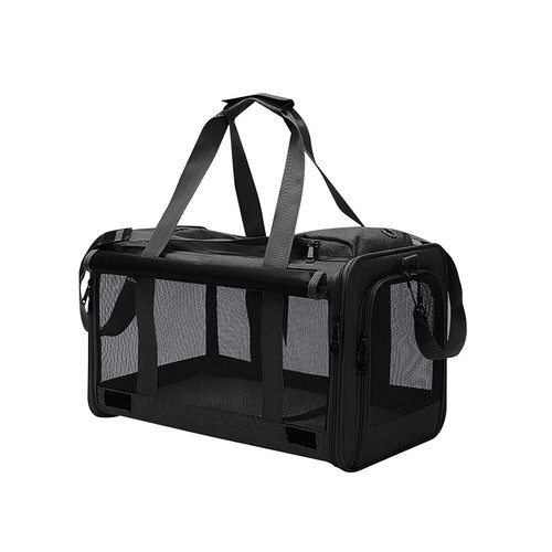 Black cat carrier bag soft - black,